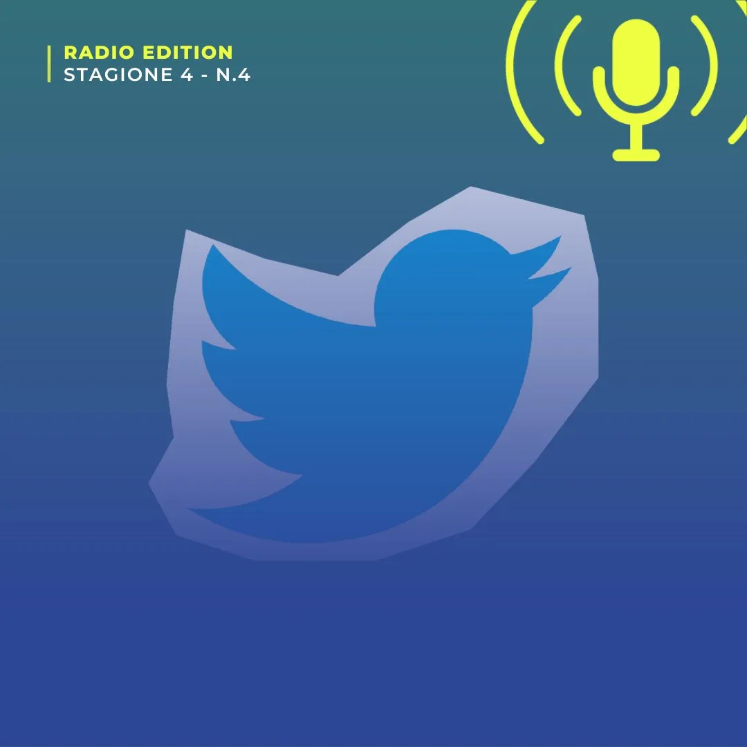 Logo di Twitter, l'uccellino azzurro, su sfondo blu