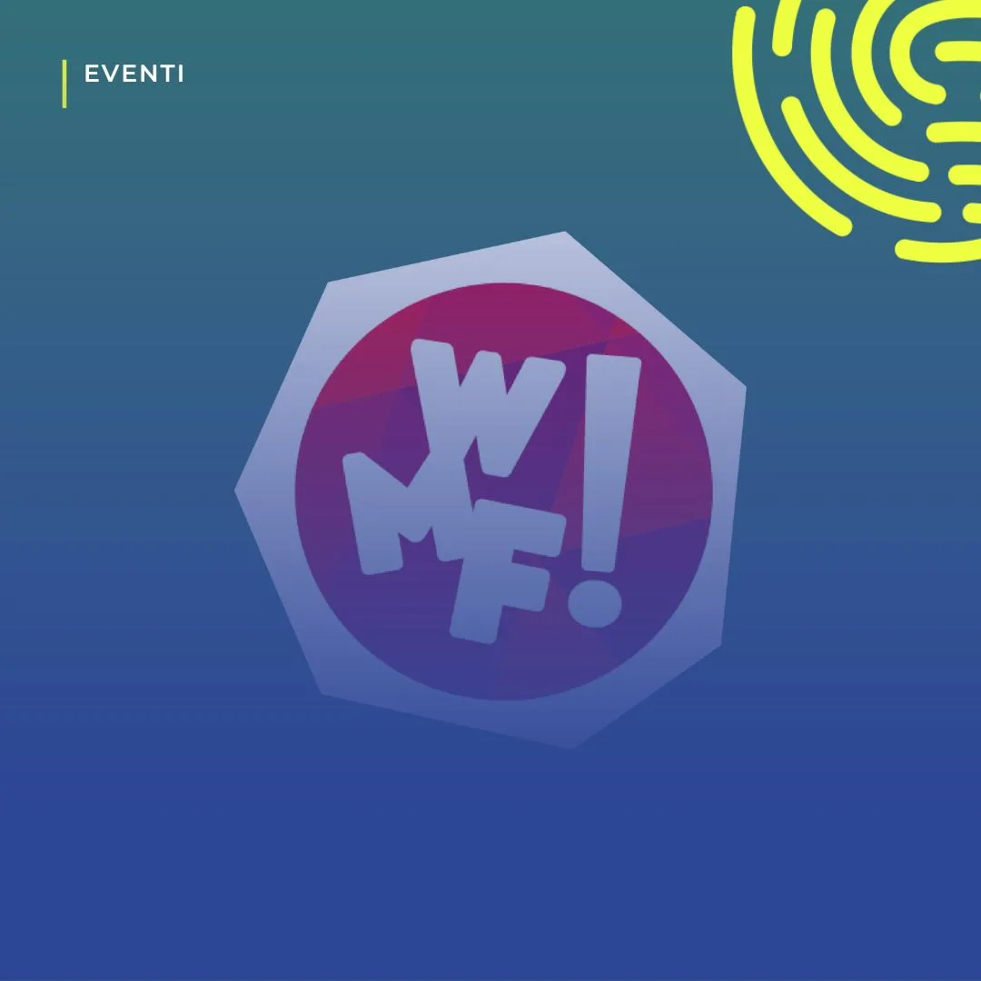 Logo di We Make Future (WMF) su sfondo blu, per il WMF 2024