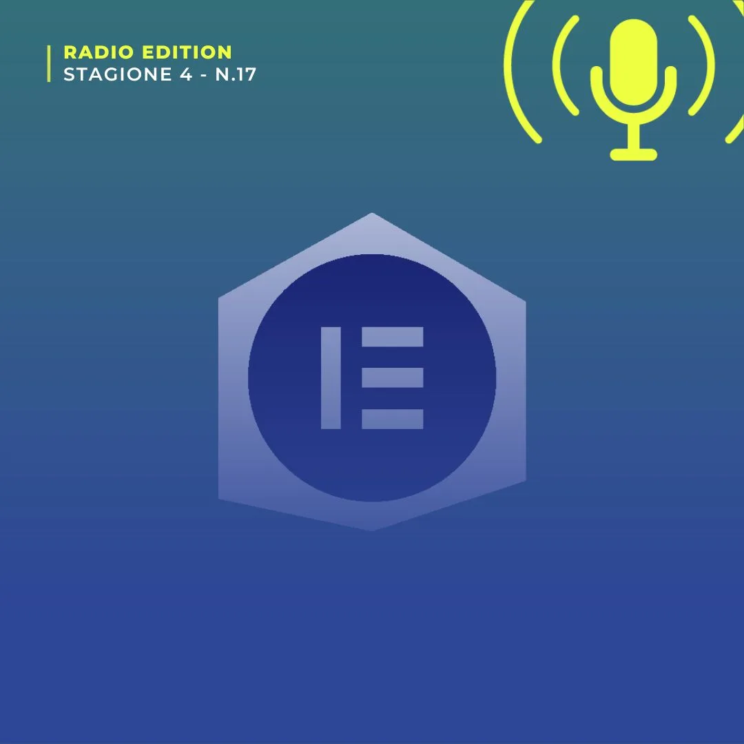 Logo di Elementor su sfondo blu: arriva l'intelligenza artificiale per Elementor