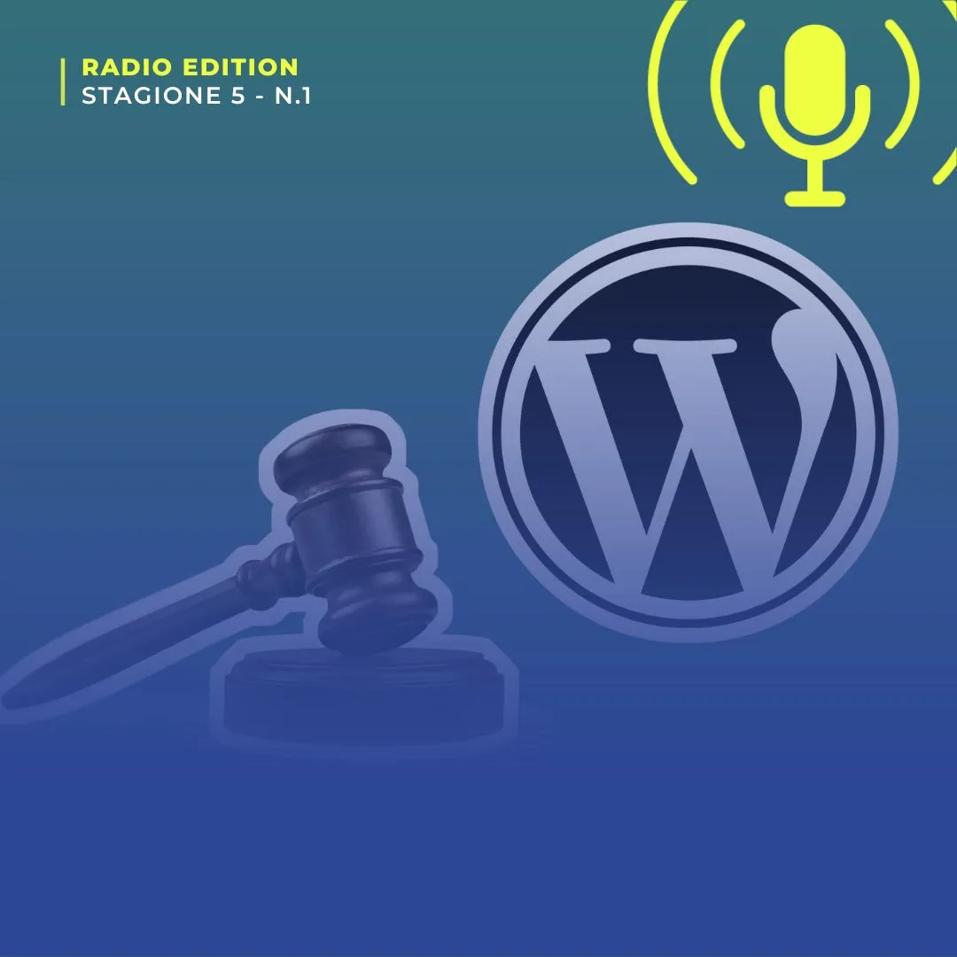 Martelletto del giudice accanto al logo di WordPress: il Digital Services Act