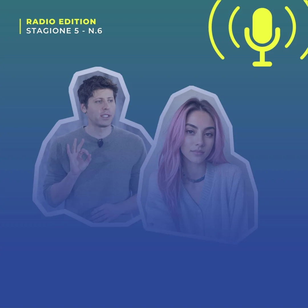 Sam Altman e l'influencer virtuale dai capelli rosa creata con l'intelligenza artificiale