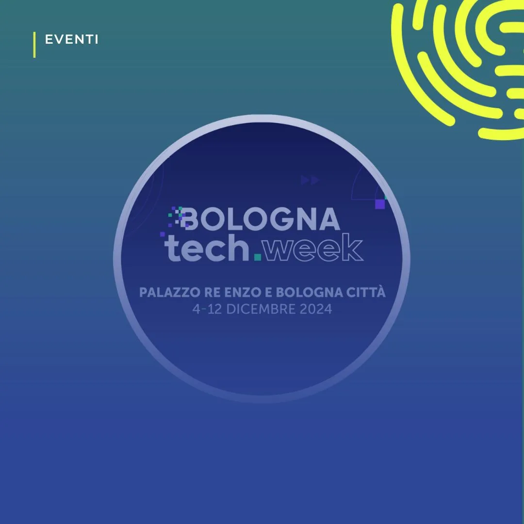 Logo della Bologna Tech Week 2024 a Palazzo Re Enzo, dal 4 al 12 dicembre