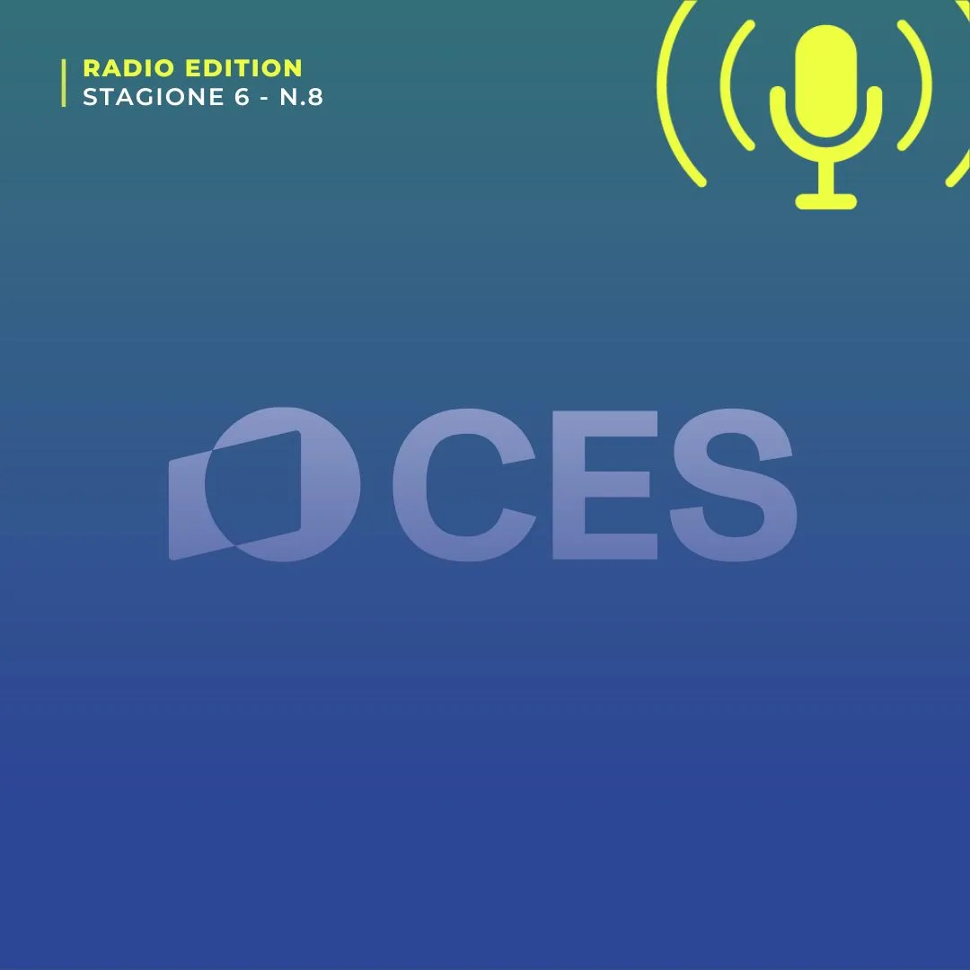 Logo del CES su sfondo blu: la fiera della tecnologia di Las Vegas