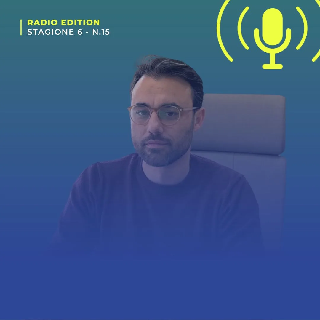 Mario Del Giudice con occhiali e barba, ospite della puntata sul ROAS con Google Ads