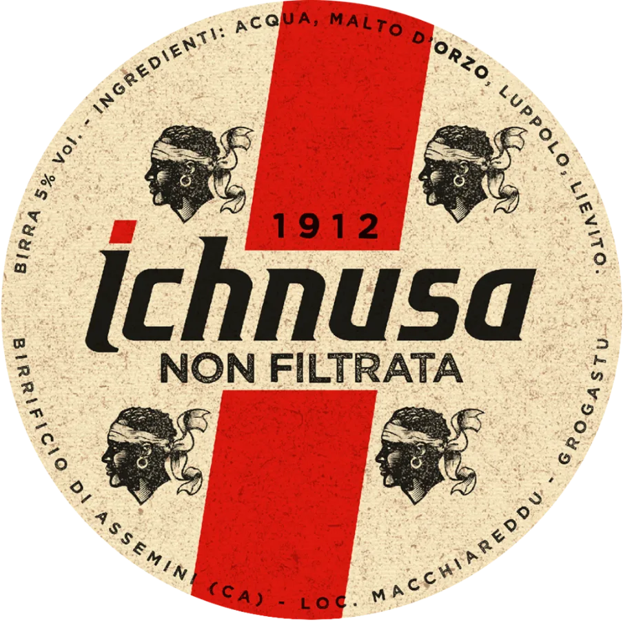 Etichetta della birra Ichnusa Non Filtrata, esempio di storytelling d'impresa