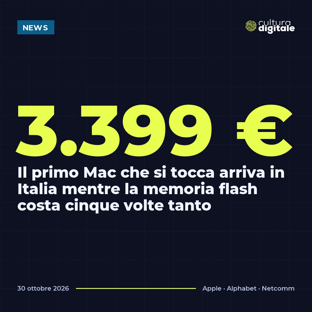 3.399 €: Il primo Mac che si tocca arriva in Italia mentre la memoria flash costa cinque volte tanto