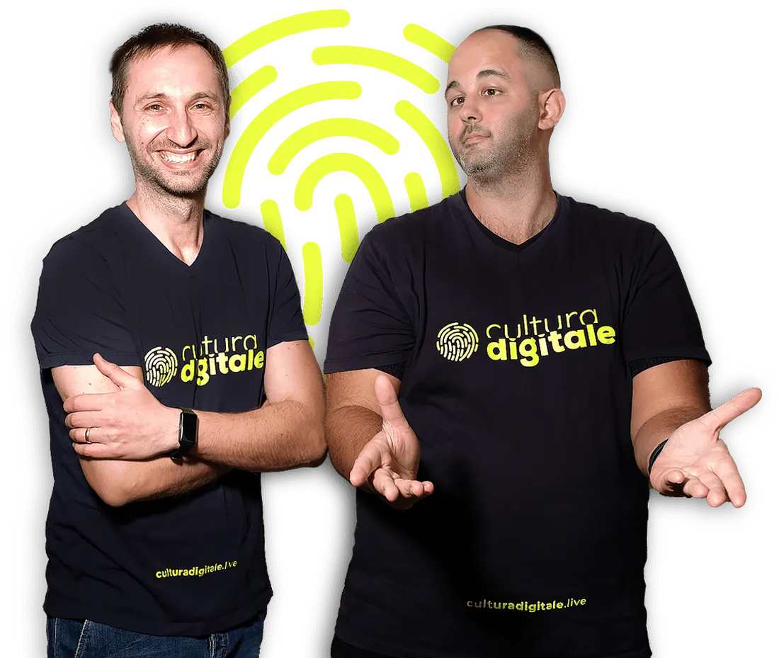 Giuseppe Noschese e Marco Autuori con la maglia di Cultura Digitale